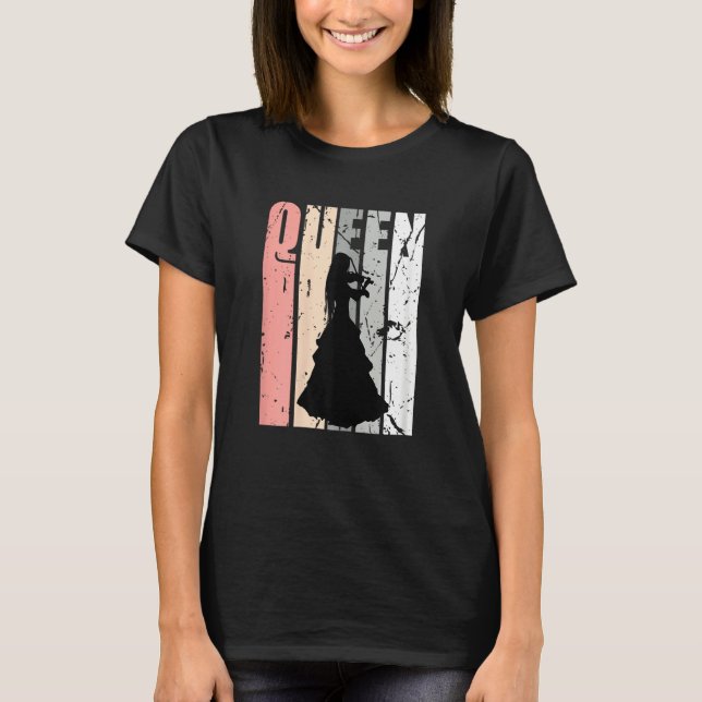 Camiseta Peach Pink Violin Queen Princess Woman Violinist (Frente)