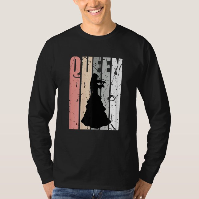 Camiseta Peach Pink Violin Queen Princess Woman Violinist (Frente)