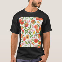 Peach Tropical Fruta Vintage Pattern.
