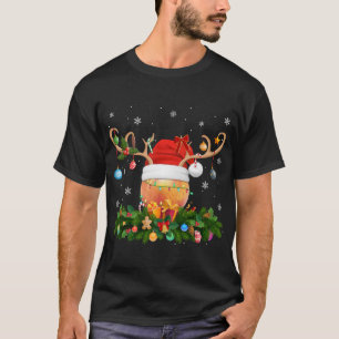 Camiseta Peaches Fruta Lover Reindeer Santa Hat Peaches Chr