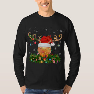 Camiseta Peaches Fruta Lover Reindeer Santa Hat Peaches Chr