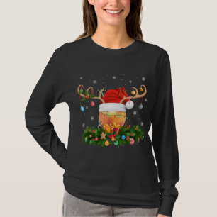 Camiseta Peaches Fruta Lover Reindeer Santa Hat Peaches Chr
