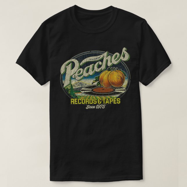 Camiseta Peaches Records Tapes 1975 (Frente do Design)