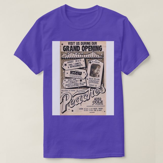 Camiseta Peaches Records Tapes KZEW TShirt (Frente do Design)