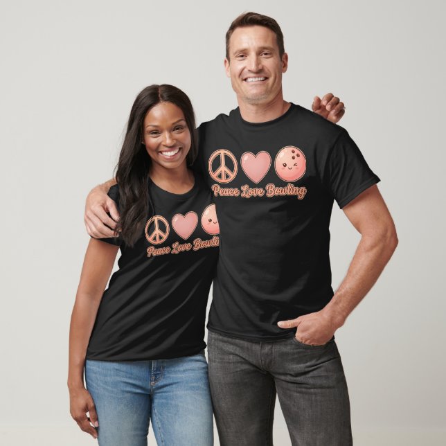 Camiseta Peachy Peace Love Bowling Charm (Unissex)