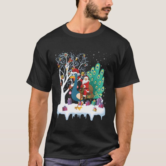 Camiseta Peacock Bird Lover Xmas Gift Papais noeis Andando  (Frente)