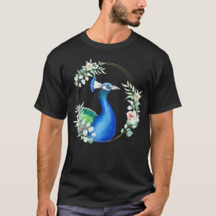 Camiseta Peacock Bird Portrait T-ShirtPeacock em um G Flora