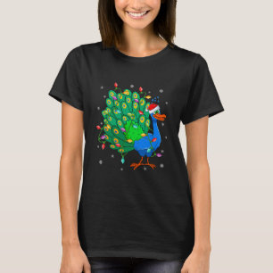 Camiseta Peacock Bird Xmas Lighting Reindeer
