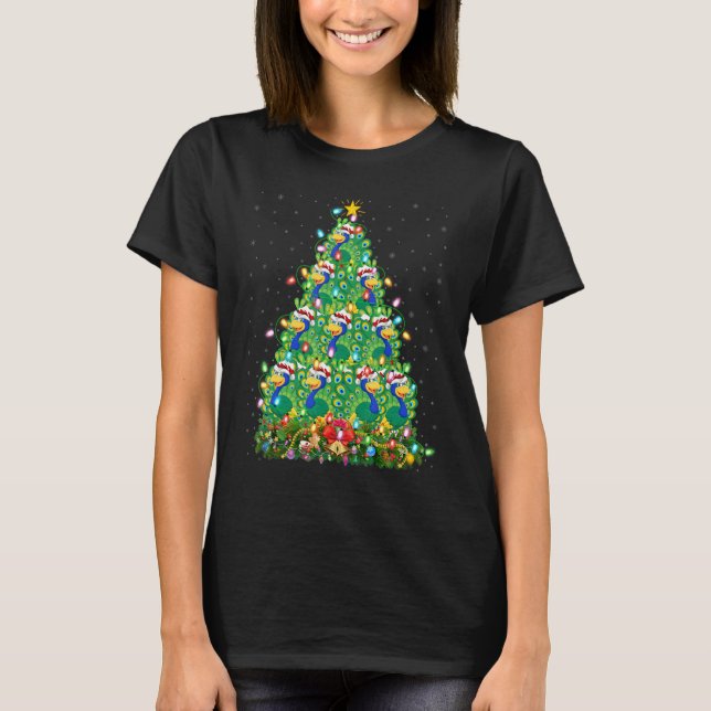Camiseta Peacock Bird   Xmas Lights Santa Peacock Christmas (Frente)
