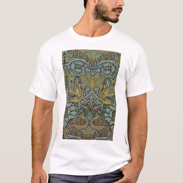 Camiseta Peacock e Dragon (por William Morris) (Frente)