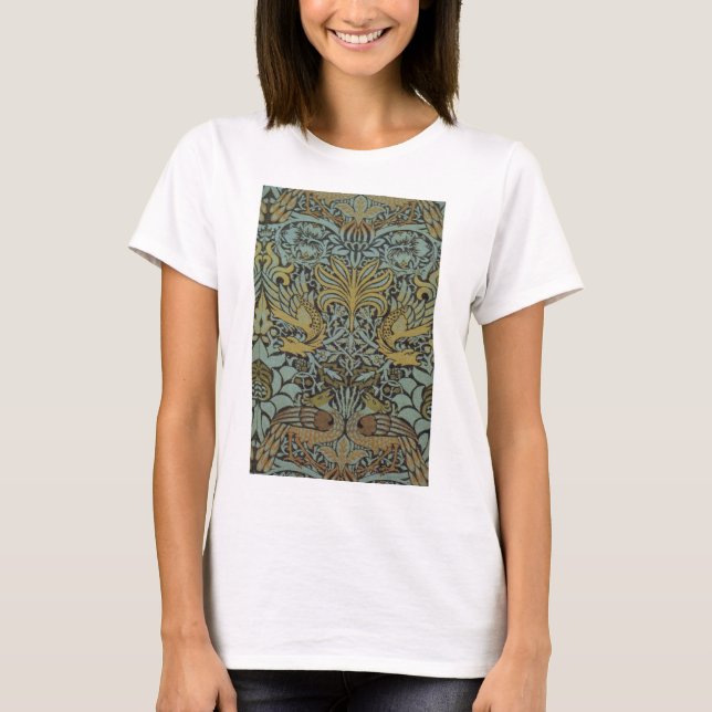 Camiseta Peacock e Dragon (por William Morris) (Frente)