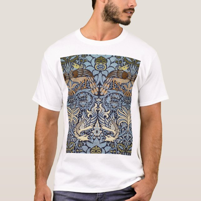 Camiseta Peacock e Dragon, William Morris (Frente)