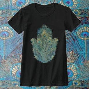Camiseta Peacock Feather Hamsa