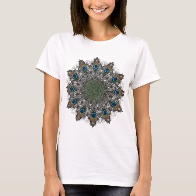 Camiseta Peacock Feather Mandala (Frente)