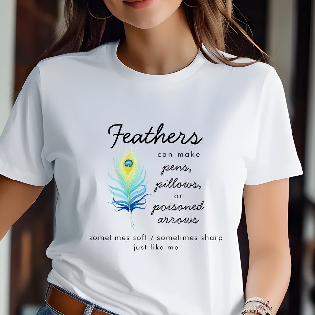 Camiseta Peacock Feather Motivational Quote Women's (Peacock Feather Motivational Quote Women's T-Shirt)