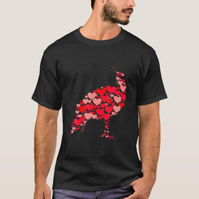 Camiseta Peacock Lover Cute Love Hearts Casais Val (Frente)