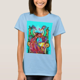 Camiseta PEACOCKS NO AMOR MONOGRAMA vermelho azul-turvo