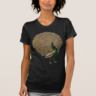 Camiseta Peafowl (pavão) de arte venenosa despenca ouro ver