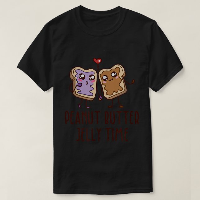Camiseta Peanut Butter Jelly Time Bff Love Match Perfect152 (Frente do Design)