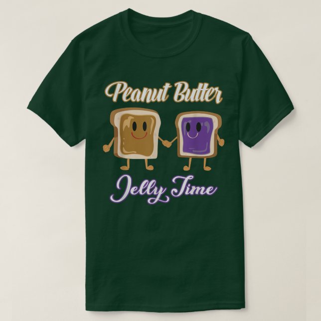 Camiseta Peanut Butter Jelly Time Bff Love Match Perfect382 (Frente do Design)