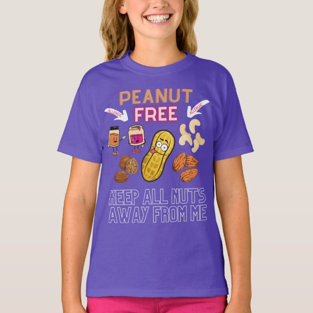 Camiseta PEANUT FREE - Manter Todos Os Loucos Longe De Mim  (Frente)