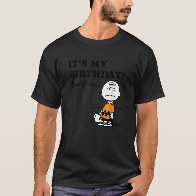 Camiseta Peanuts Charlie Brown É o meu aniversário, bom lut (Frente)