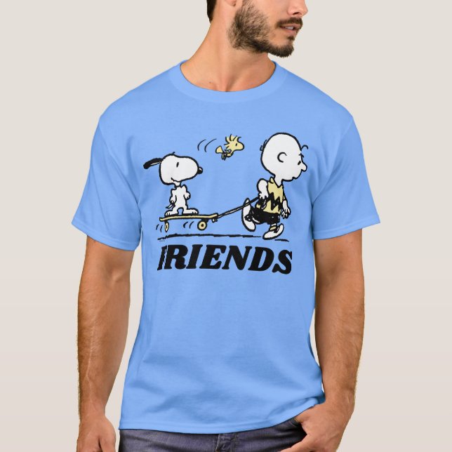 Camiseta PEANUTS | Embarque de Skate para Amigos (Frente)