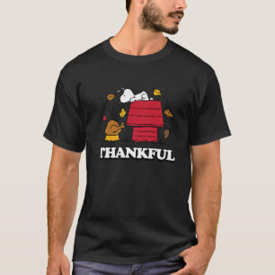 Camiseta Peanuts Snoopy Agradecimento à Turquia com Folhas 