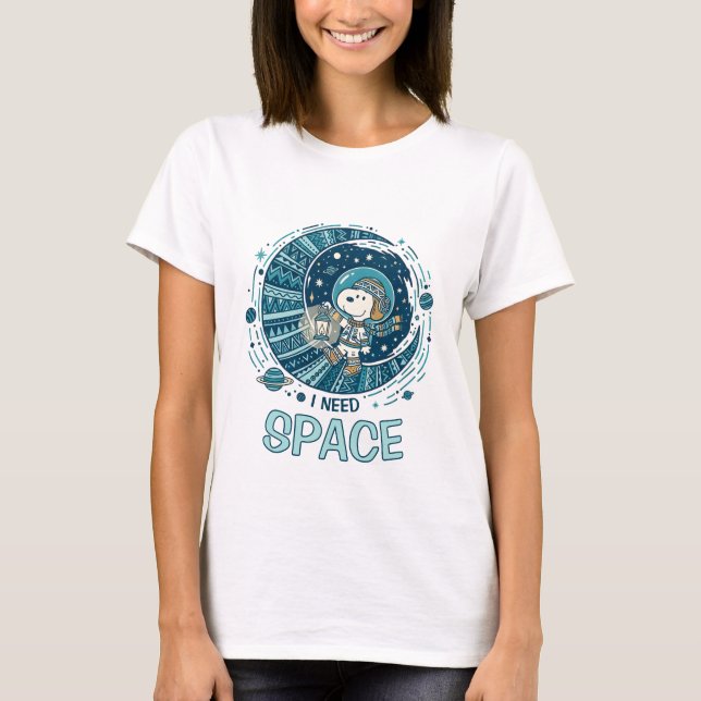 Camiseta Peanuts | Snoopy Astronaut “I Need Space” (Frente)