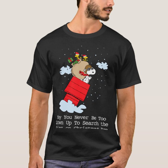 Camiseta Peanuts The Flying Ace At Christmas  (Frente)