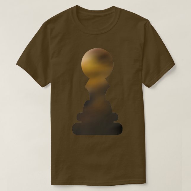 Camiseta Peão de xadrez castanho (Frente do Design)