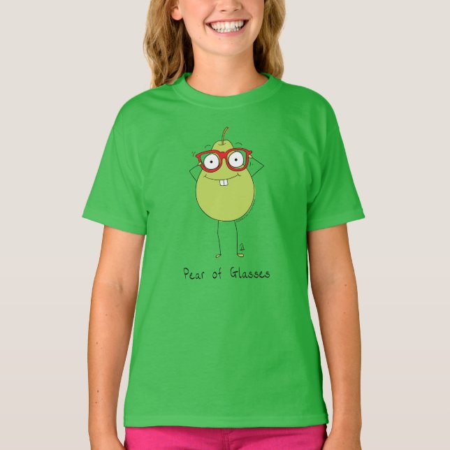 Camiseta Pear de Óculos Optometrista Engraçado (Frente)