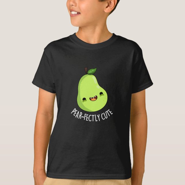 Camiseta Pear Fruta, em ponto de tafetá, de cor branca, esc (Frente)