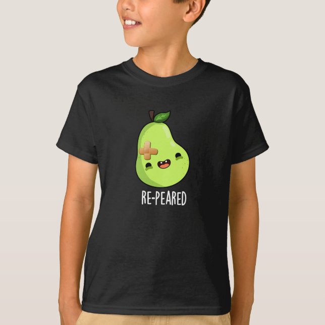 Camiseta Pear Fruta Engraçada Escuro BG (Frente)
