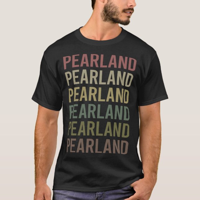 Camiseta Pearland de Texto Colorido (Frente)
