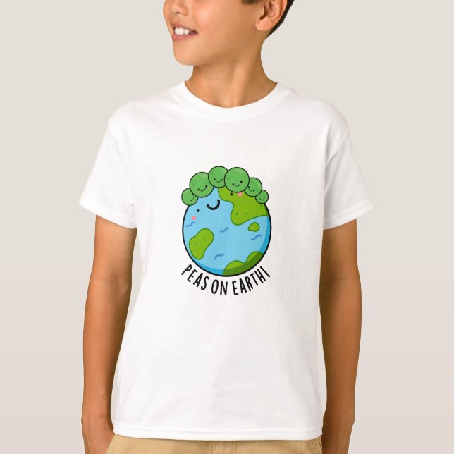 Camiseta Peas Na Terra Engraçado Veggie Peace Pun (Frente)