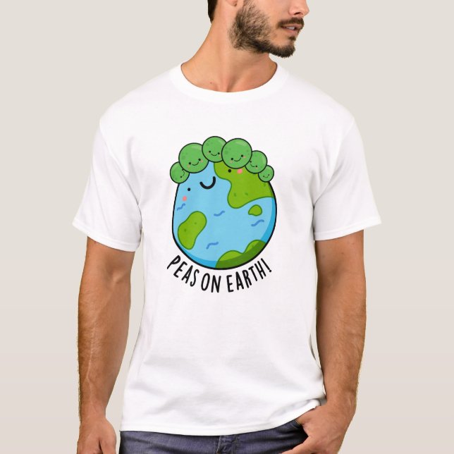 Camiseta Peas Na Terra Engraçado Veggie Peace Pun (Frente)