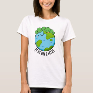 Camiseta Peas Na Terra Engraçado Veggie Peace Pun