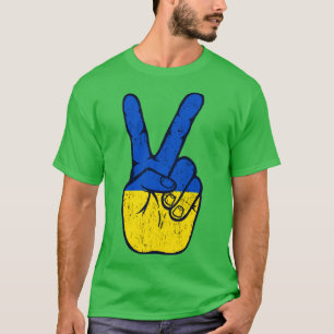 Camiseta PEASE FOR UCRÂNIA - Sinal de Mão