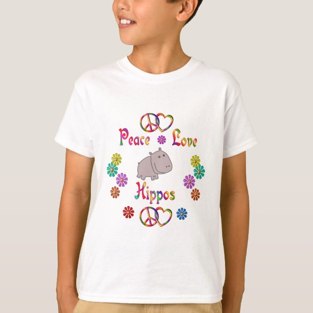 CAMISETA PEAVE LOVE HIPPOS (Frente)