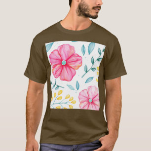 Camiseta Peça Boêmia do Chique Floral de Aquarela