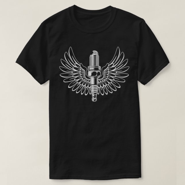 Camiseta Peça de faísca com Design de asas (Frente do Design)
