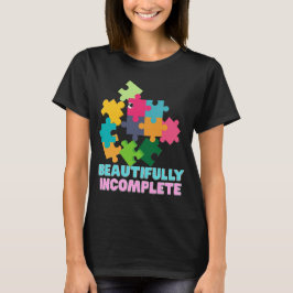 Camiseta Peça de Puzzle Colorida Maravilhosamente Incomplet