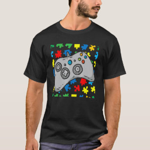 Camiseta Peça de Puzzle de Controle de Video-game Conscient