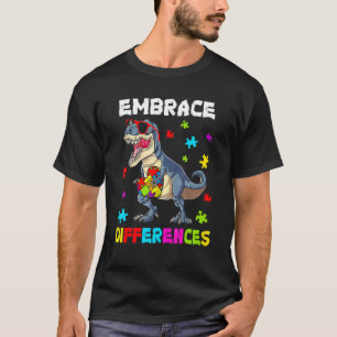 Camiseta Peça de Puzzle de Dinossauro Conscientização do Au