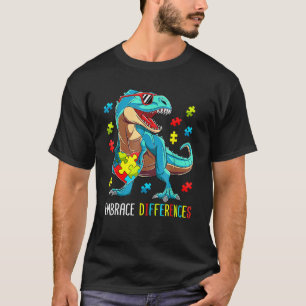 Camiseta Peça de Puzzle de Dinossauro Conscientização do Au