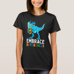 Camiseta Peça de Puzzle de Dinossauro Conscientização do Au