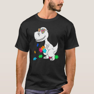 Camiseta Peça de Puzzle de Dinossauro de Conscientização do