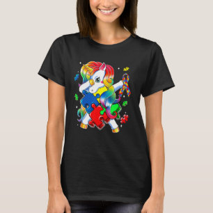 Camiseta Peça de Puzzle de Unicórnio Dançando Consciência d