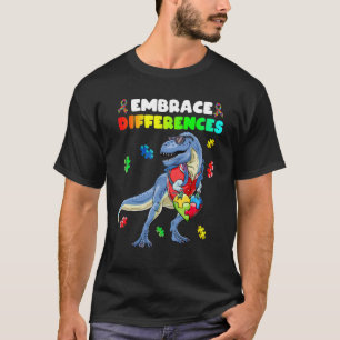 Camiseta Peça de Puzzle do Coração de Dinossauro Conscienti